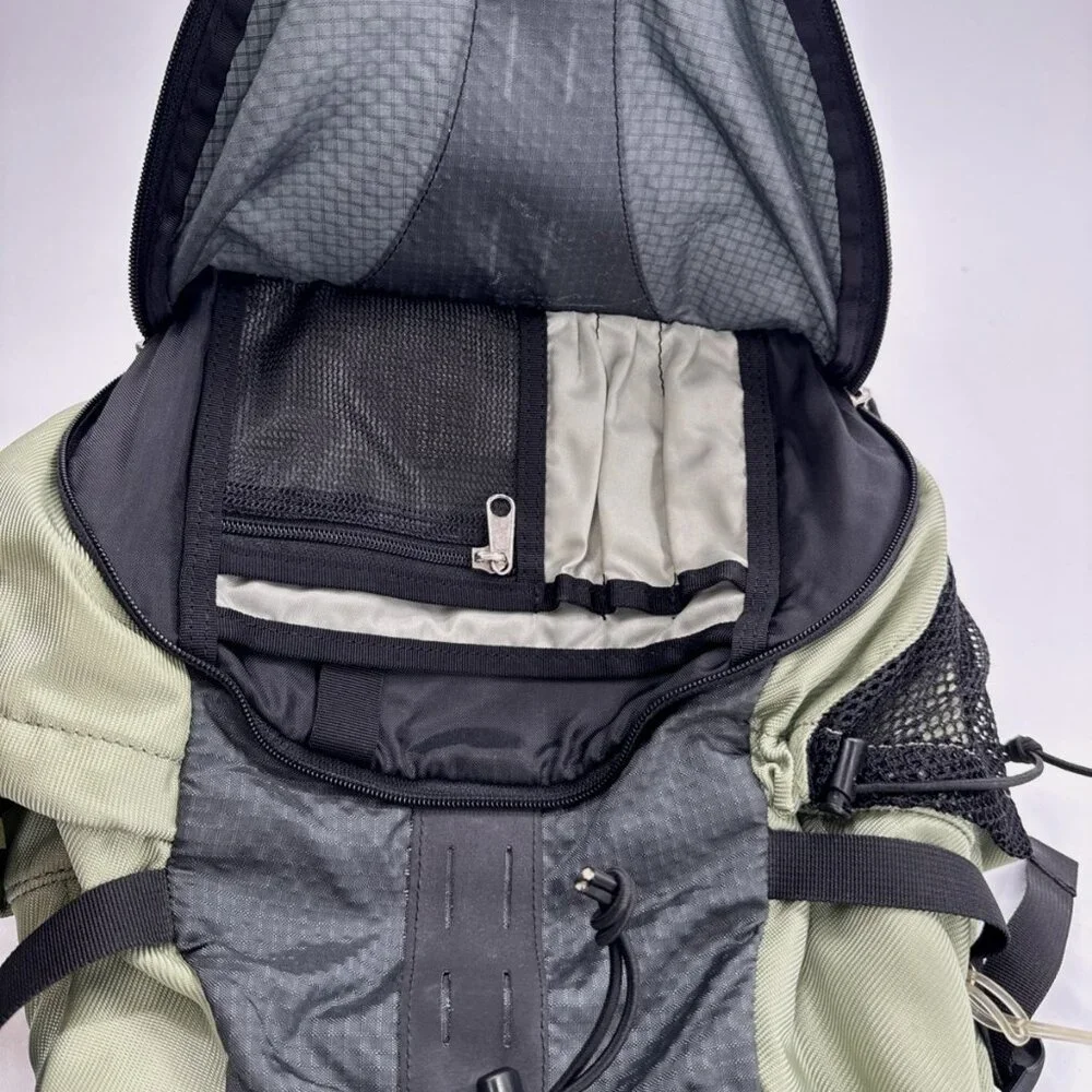 Eddie Bauer Backpack Hiking Black Green Insulated Pocket School Travel w/ Cover